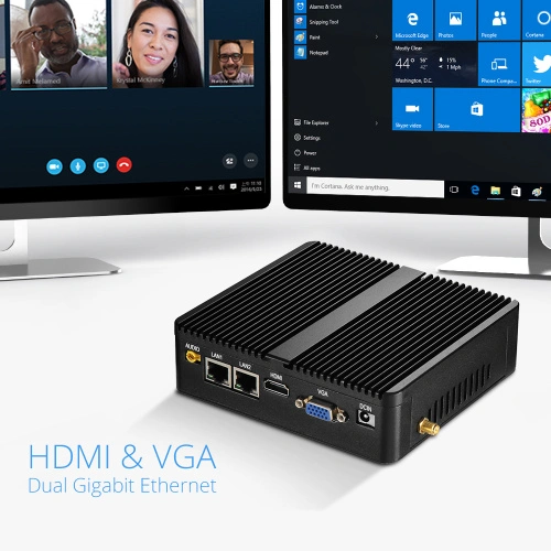 Máy tính mini không quạt J4125 Quad Core Dual Lan - Ảnh 3