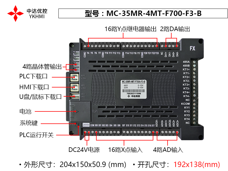 Màn hình YKHMI MC-35MR-4MT-F700-F3-B - Ảnh 4