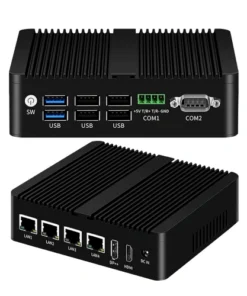 N100 Quạt Không Quạt Tường Lửa Mini PC RS485 Phoenix Terminal