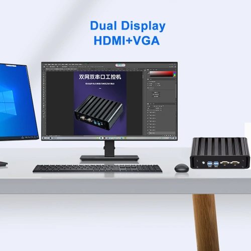 Máy tính công nghiệp mini không quạt có RS232 - Ảnh 2