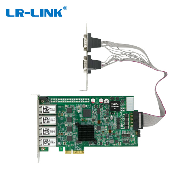 Thẻ I/O Frame Grabber Ethernet Gigabit PoE+ Quad-port PCIe x4 với phần cứng ToE (Intel I210) LREG1004PT-POE