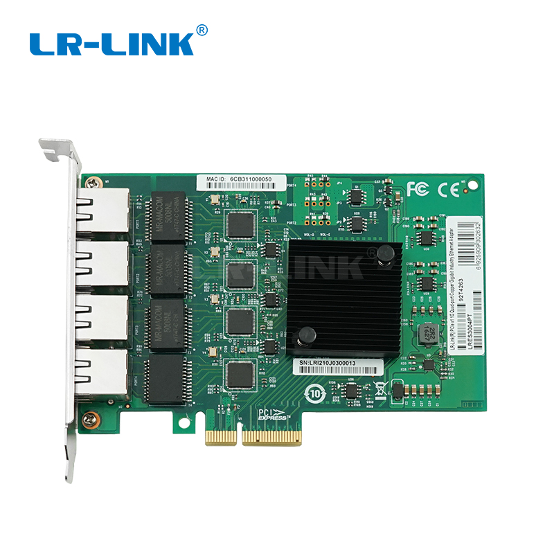 Thẻ tự động công nghiệp Gigabit PCIe x4 Quad-port Copper Phạm vi nhiệt độ rộng (Intel I210) LRES3004PT