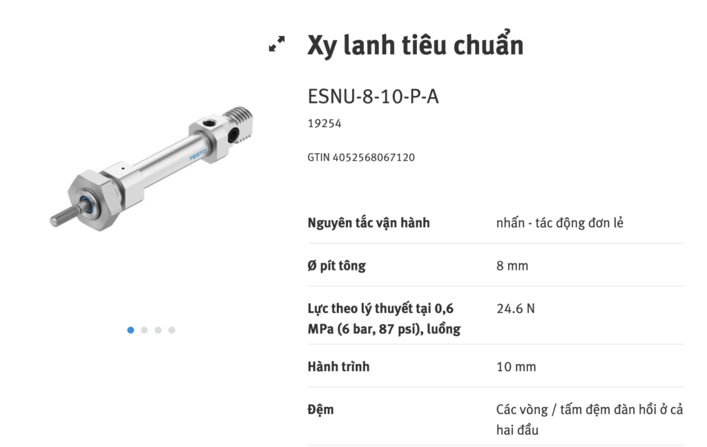 Xy lanh tròn Festo ESNU-8- giúp tối ưu hiệu quả sản xuất theo ca