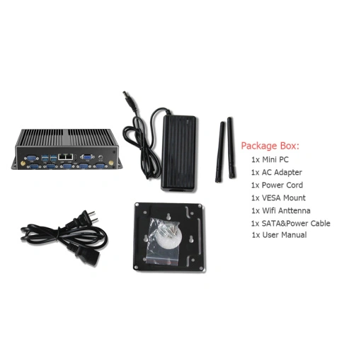 Máy tính công nghiệp J1900 2*RJ45 6*RS232 RS485 Không quạt - Ảnh 3