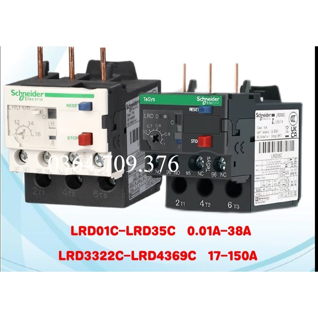 Bộ Bảo Vệ Rơ Le Quá Tải Nhiệt Schneider Mới Với Công Tắc Tơ Lc1d Khởi Động Từ