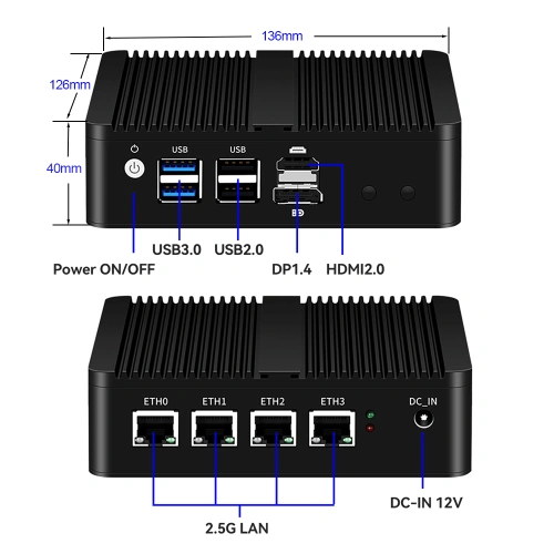 Bộ định tuyến tường lửa Intel N100 PFsense Mini PC - Ảnh 2