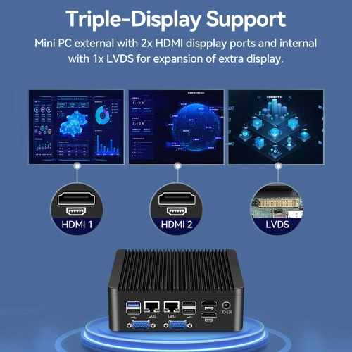 Máy tính công nghiệp không quạt J4125 RS485 Linux Mini PC - Ảnh 3