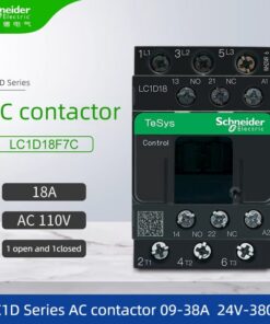 Schneider Contactor 220V AC ba cực Contactor 3 P 3 pha 3 cực 50/60Hz lc1d25 lc1d32 lc1d38 cuộn dây điện áp 24V 110V 220V 380