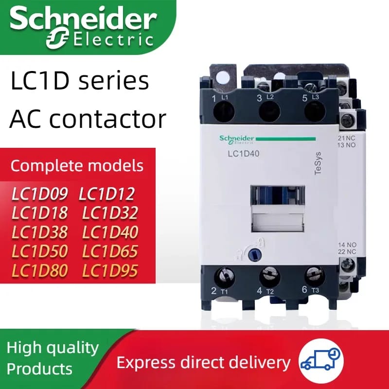 Schneider Electric AC contactor lc1d40 D50 D65 D80 D95 lc1d12 D18 D25 D32 D38 b7c f7c m7c 12V 24V 36V 48V 110V 220V 380V