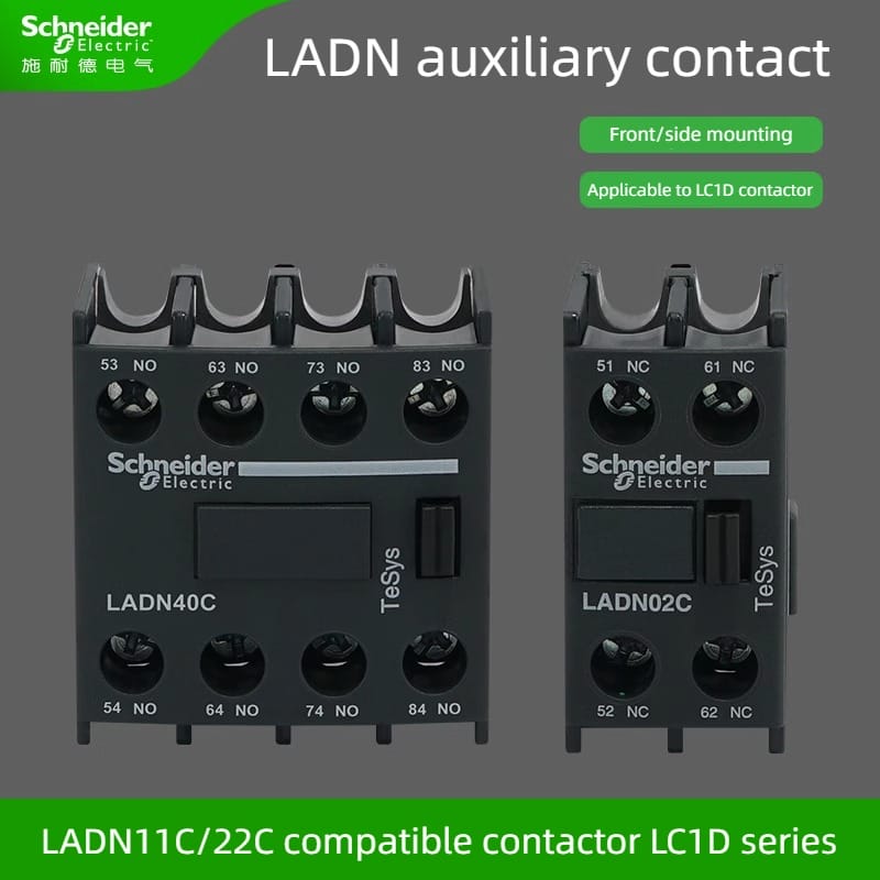 Schneider Electric ladn phụ trợ liên hệ với ladn11c22c phía trước Cài Đặt Bộ địa chỉ liên lạc lad8n11 thích hợp cho lc1d Contactor