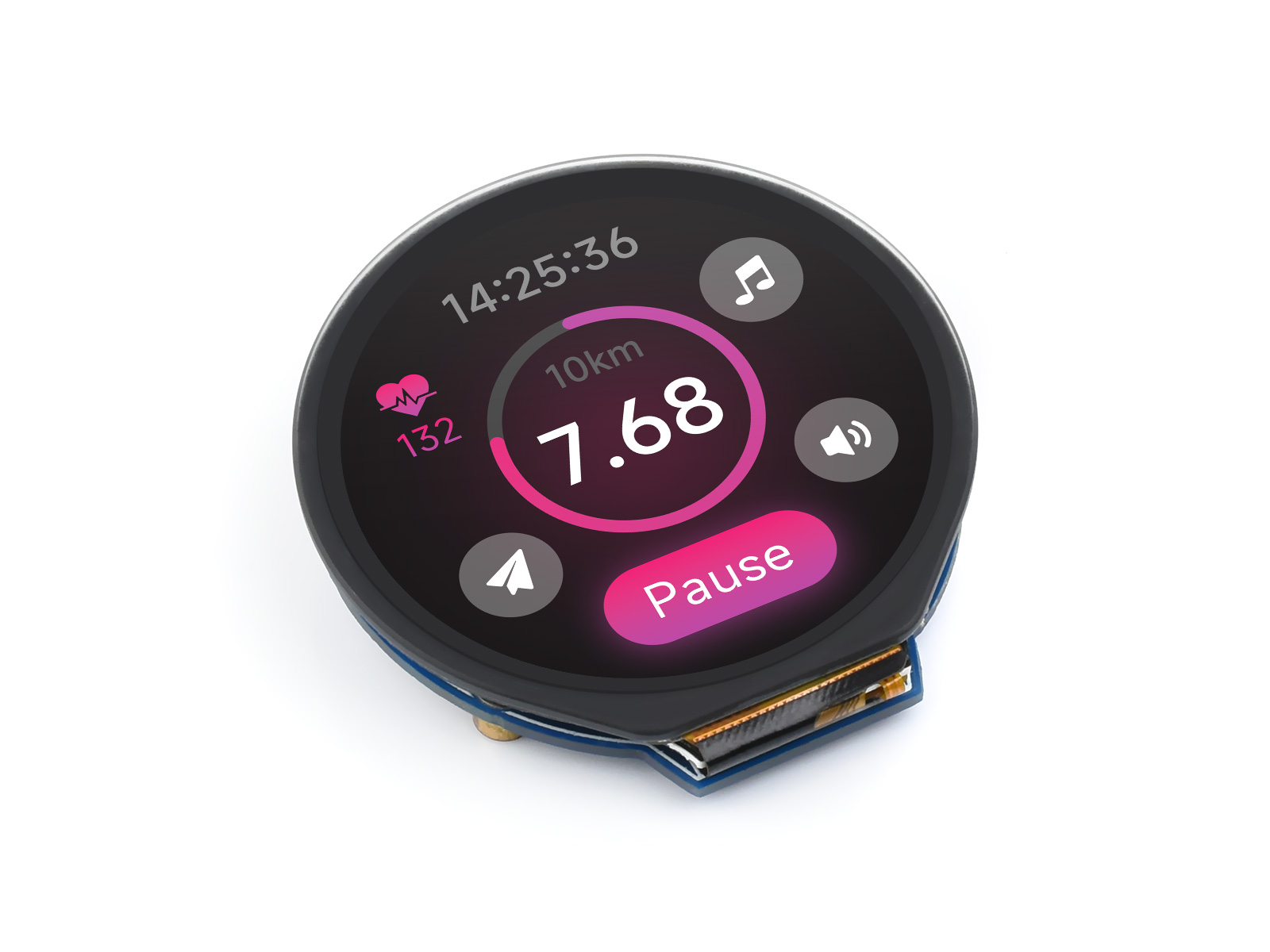 Waveshare 1.28inch Vòng LCD hiển thị module với Touch Panel, 240 × 240 độ phân giải, IPS, SPI và I2C cho Raspberry Pi Pico,Arduino