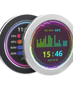 Waveshare 2.1 / 2.8 / 3.4 / 4 inch màn hình USB, AIO LCD/ CPU mát màn hình/hiển thị cho bên trong PC/Máy tính để bàn RGB môi trường xung quanh màn…