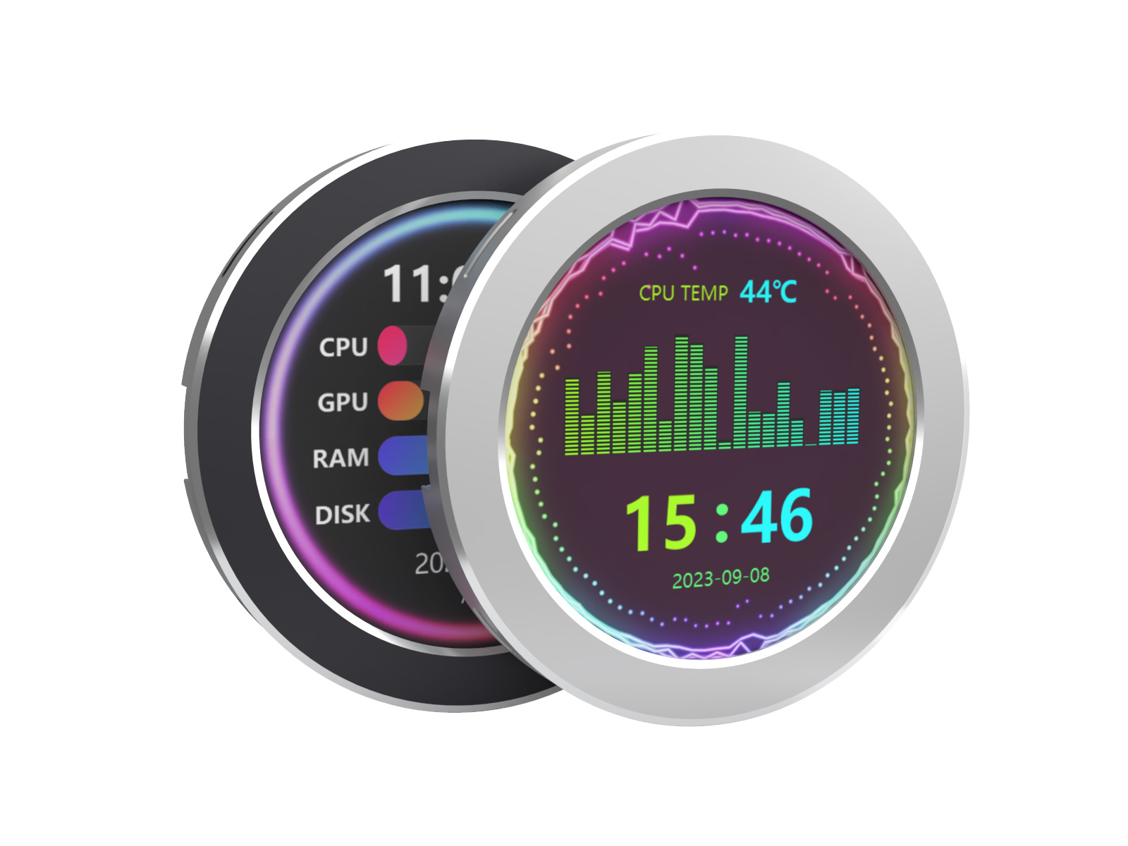 Waveshare 2.1 / 2.8 / 3.4 / 4 inch màn hình USB, AIO LCD/ CPU mát màn hình/hiển thị cho bên trong PC/Máy tính để bàn RGB môi trường xung quanh màn…