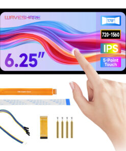 Waveshare 6.25inch DSi cảm ứng điện dung hiển thị cho Raspberry Pi 5/4B/3B ,720 × 1560, IPS quang liên kết Kính cường lực Bảng điều khiển, DSi