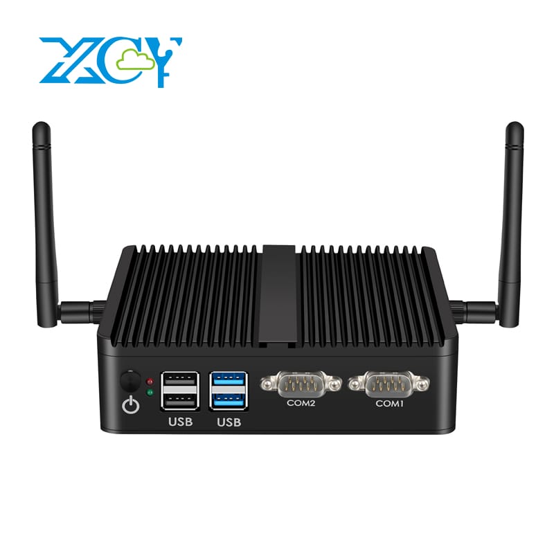 Xcy fanless mini pc intel celeron j4125 bốn màu lan gbe kép 2x RS-232 cổng nối tiếp 6x usb nhúng ipc hỗ trợ wifi 4g lte