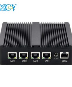 Xcy fanless Mini PC Intel Celeron j4125 Quad-Cores 4x LAN 2.5g Intel Ethernet i225v Hỗ trợ Windows Linux pfsense
