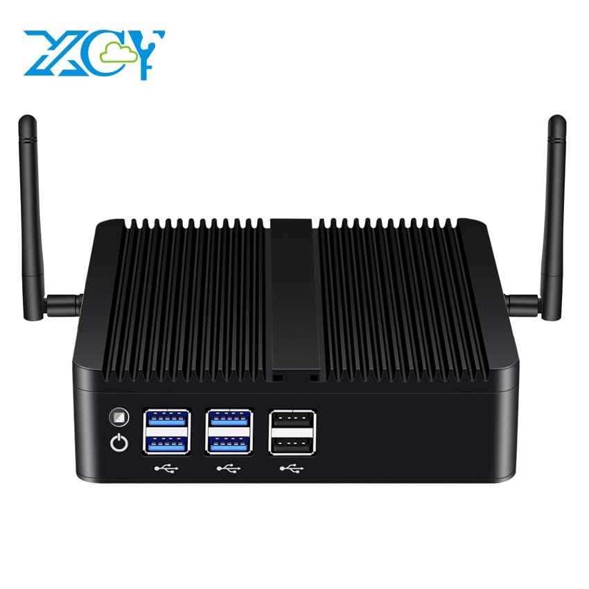 Xcy fanless Mini PC Intel Core I7 4500U i5 4200U Gigabit Ethernet HDMI VGA Display 8x cổng USB hỗ trợ Wifi Windows Linux