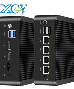 Xcy fanless Mini PC Intel N100 j4125 J1900 N2830 n5105 4×2.5G Ethernet Thin Client PC Hỗ trợ Windows Linux pfsense