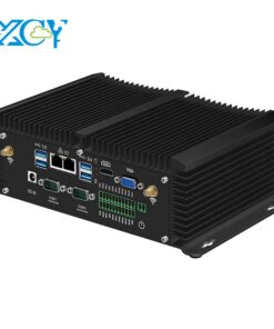 Xcy máy tính PC mini công nghiệp fanless I7 8550u i5 8250u 6x RS232 RS485 2X Lan GPIO HDMI VGA 8X USB hỗ trợ wifi 4G LTE Windows Linux