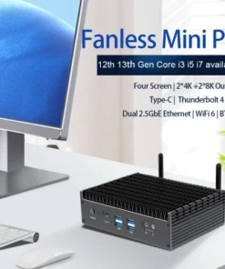 Máy tính mini không quạt 4K UHD có đầu ra video gấp bốn lần