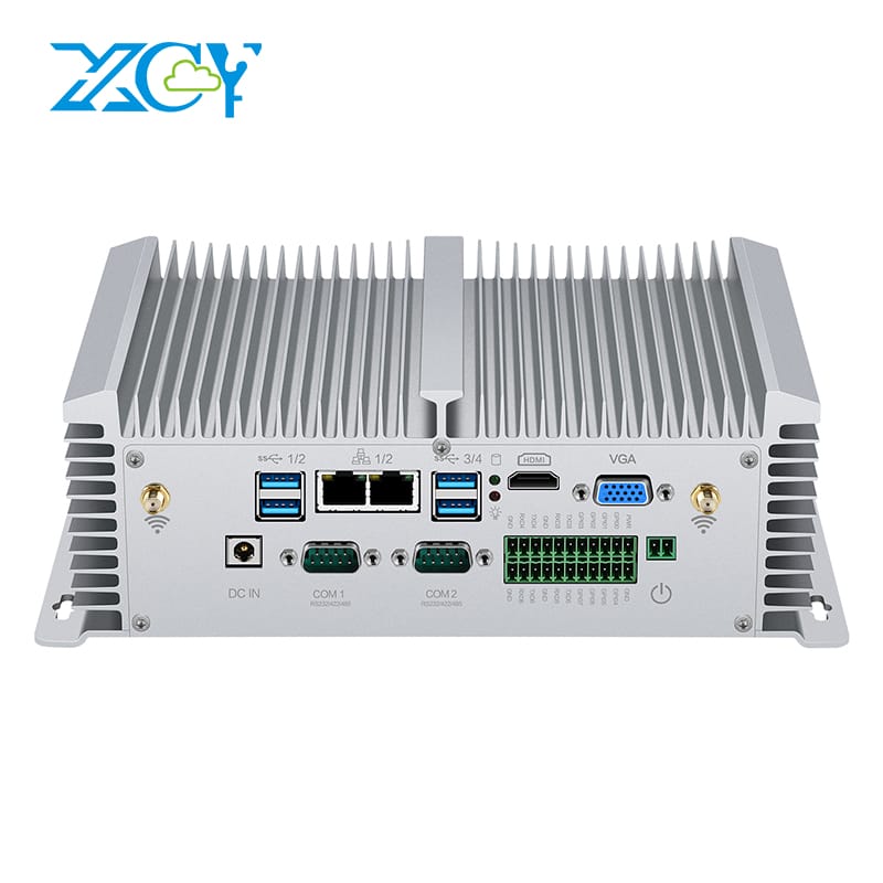 Fanless công nghiệp IOT Mini PC Intel Core I7 8550u 6x RS232 RS422 RS485 GPIO HDMI VGA 8X USB Windows Linux Hỗ trợ Wifi 4G LTE