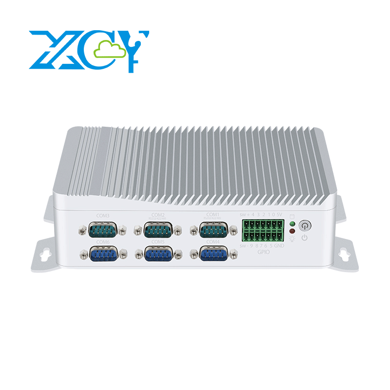 Fanless IOT công nghiệp Mini PC Intel J1900 6x COM DB9 2X GbE GPIO 2X Mini PCIe hỗ trợ mở rộng Sim 4G modem wifi Windows Linux
