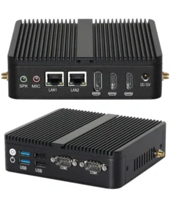 Máy tính mini không quạt J6412 N100 RS232 Màn hình ba