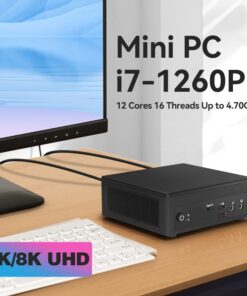 Gamer văn phòng Mini PC Intel Core I7 1260P bộ vi xử lý 12 lõi Windows 11 DDR4 M.2 NVMe SSD dual-band Wifi 4K 8K UHD hiển thị