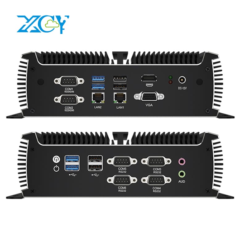 I5-1135G7 Intel PC Mini fanless công nghiệp xcy 6x Com RS232 RS485 2X Mini PCIe Hỗ trợ Wifi 4G LTE can bus Windows Linux IPC