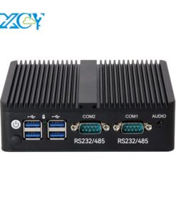 Không quạt Mini PC Intel Celeron j6412 DDR4 M.2 SSD 2X GbE LAN RS232 RS485 Hỗ trợ Wifi 4G LTE Windows 10/11 Linux