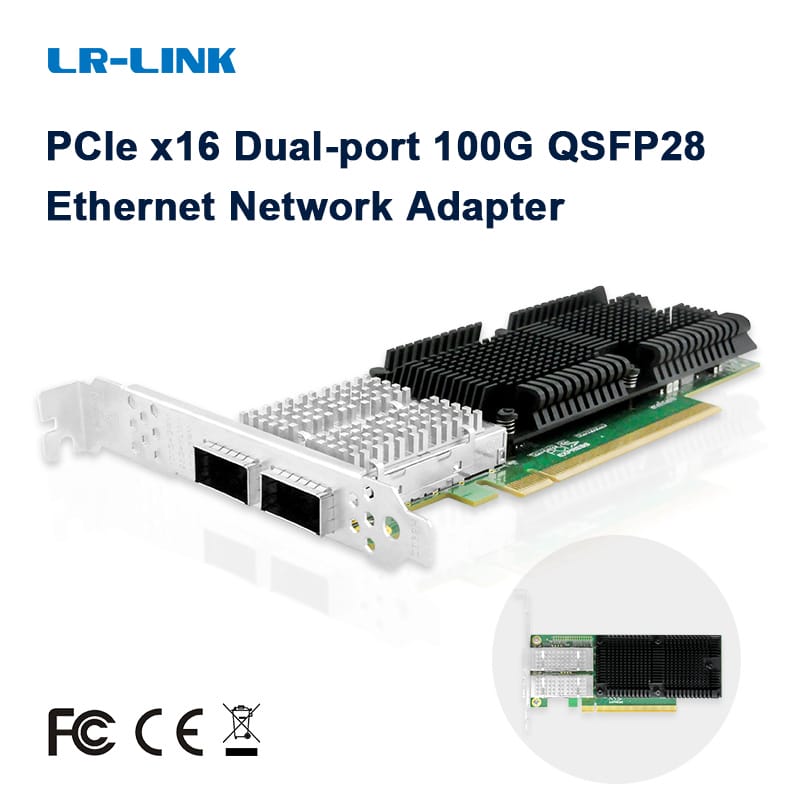 LR-LINK 1014pf 100 gam Card mạng Dual-Port qsfp28 Nic dựa trên Intel E810-CAM2 chip PCI Express X16 rdma so sánh với E810-CQDA2