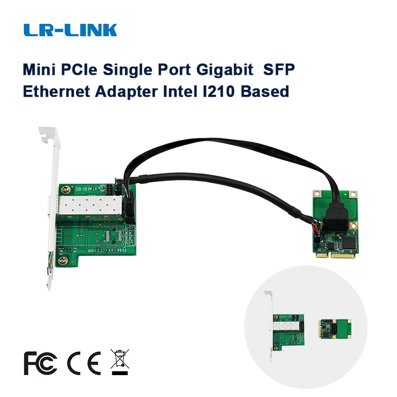 LR-LINK 2204pf-sfp Mini PCI-Express Gigabit Ethernet SFP Card mạng điều khiển Nic máy chủ Adapter Intel i210