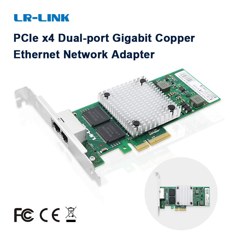 LR-LINK 9712ht Dual-Port Gigabit card mạng Ethernet thẻ PCI-Express RJ45 adapter 10/100/1000Mbps so sánh với Intel I350-T2