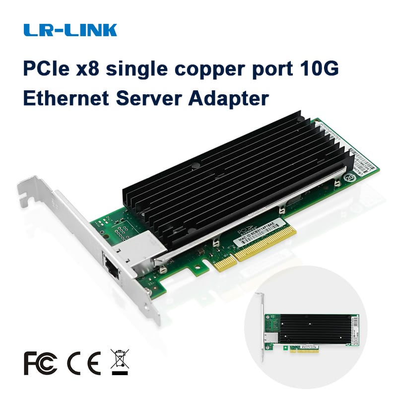 LR-LINK 9801bt 10GB Ethernet RJ45 LAN Card PCI-Express X8 Card mạng Adapter Mạng Máy chủ Nic tương thích Intel X540-T1