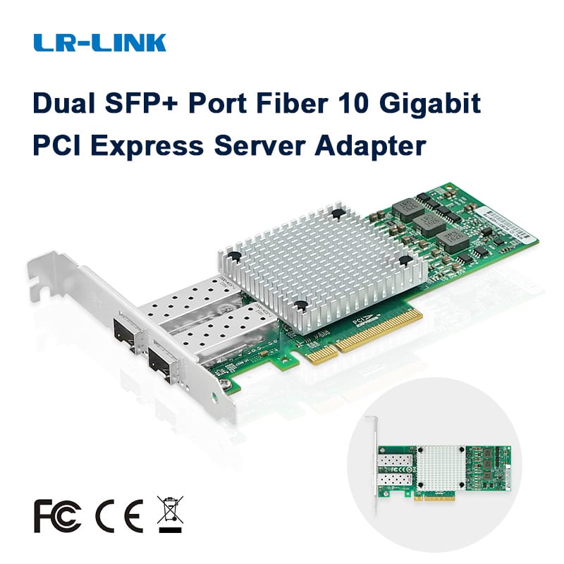 LR-LINK 9812af-2sfp cổng kép 10GB Ethernet Card mạng PCI thể hiện sợi quang máy chủ Adapter Nic Broadcom bcm57810s