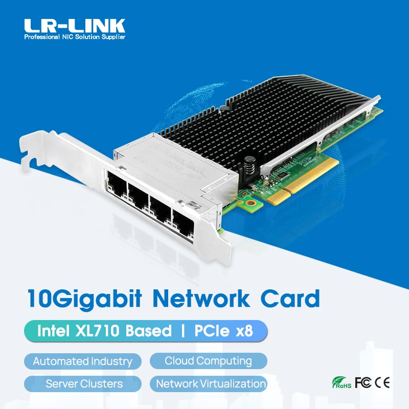 Lrec9804bt Intel Card mạng x710t4 Ethernet hội tụ Bộ chuyển đổi mạng Quad Port RTL