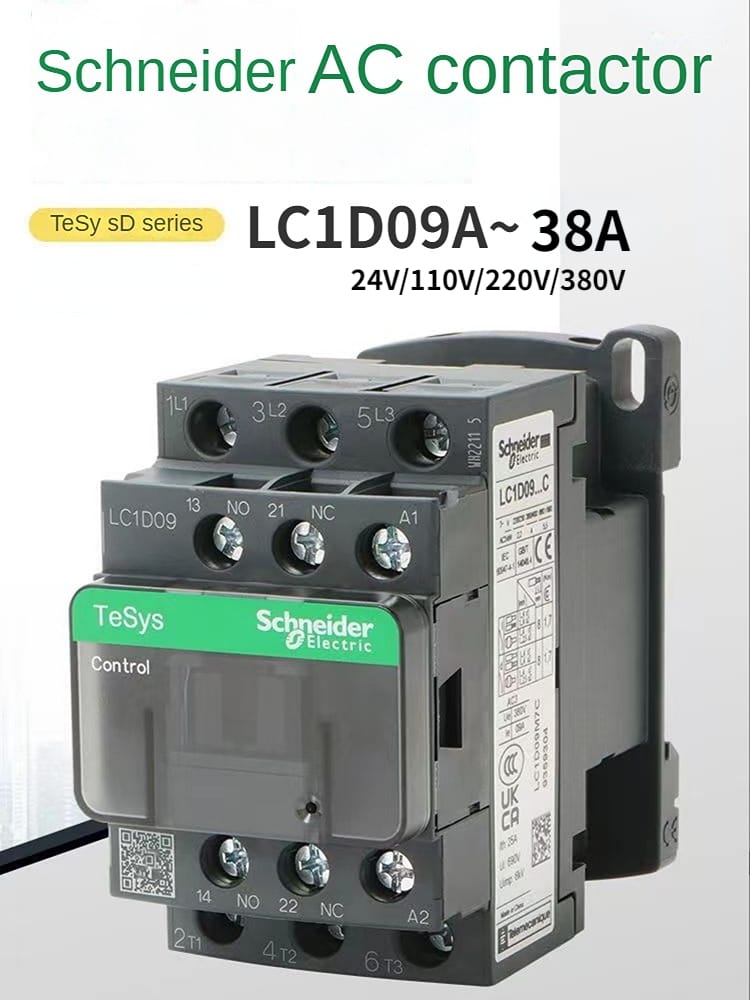 Mới màu đen Schneider phiên bản ba cực accontactor lc1d09 lc1d12 lc1d18 lc1d25 lc1d32 lc1d38 b7c f7c q7c m7c 24V 110V 220V 380V
