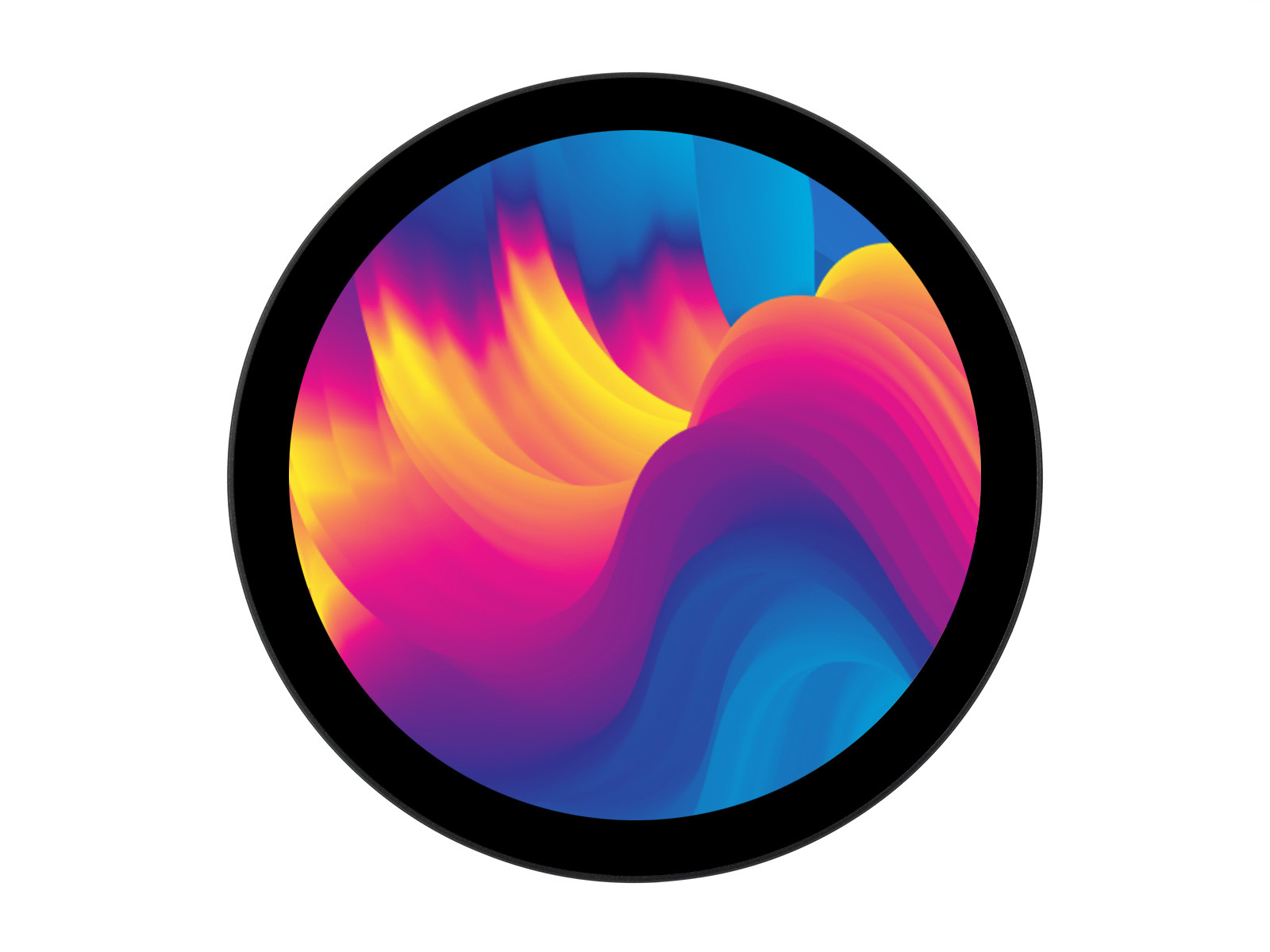 Màn hình cảm ứng tròn Waveshare 1080 × 1080 5inch HDMI cho Raspberry Pi, IPS cảm ứng 10 điểm, bảng điều khiển kính cường lực liên kết quang