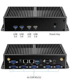 Máy tính công nghiệp không Quạt Mini PC 6x Com RS232 2.5g Ethernet Intel i3 I7 i7 thế hệ thứ 4/5 CPU Wifi 4G LTE khe cắm Sim Windows Linux