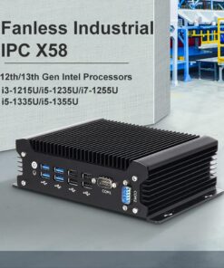 Máy tính công nghiệp Mini fanless Intel Core i7 1355u 1255u DDR5 M.2 SSD 2X Com RS232 2X Lan 8X USB WIFI Sim 4G LTE Windows Linux